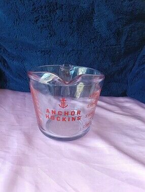 Anchor Hocking 4 Cup 1 Quart Glass Measuring Cup Vtg Made in USA